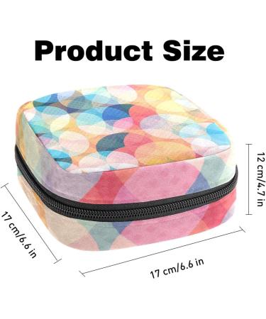 Colorful Circle Pattern Women's Tampon Storage Bags | Multi Pocket Binding-Up Bags for Menstrual Products - Buy Online on GoSupps.com
