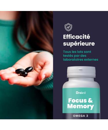 by Brudy Lab Focus & Memory Nootropique Concentr - Om ga 3 riche en DHA EPA et DPA - Vitamine A lut ine et z axanthine - Aide la m moire et la concentration - Sans caf ine - 60 Capsules - Buy Online on GoSupps.com