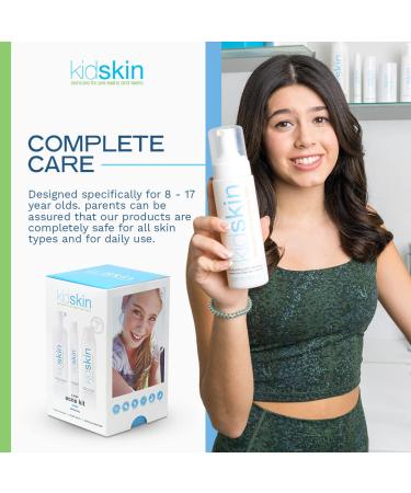 Kidskin Three-Step Acne Treatment Kit for Kids, Tweens, Teens - Face Wash, Serum, Moisturizer - Breakout Prevention for Boys & Girls - Made in USA - Buy Online on GoSupps.com