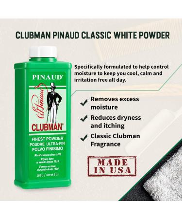 Clubman Pinaud Finest Powder Classic White Powder for Men 18 oz (2 pack) - Sweat and Odor Protection - Buy Online on GoSupps.com