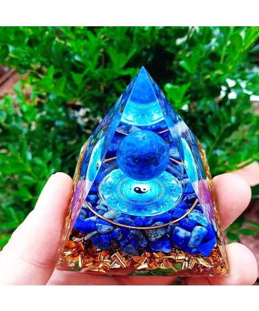 Ycyngcheng Moonstone & Lapis Lazuli Orgone Crystal Pyramid 6CM - Energy Tower for Reiki Chakra Healing and Nature Jewelry - Buy Online on GoSupps.com