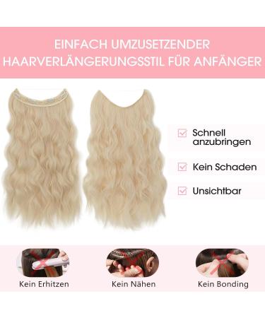 Buy Silk-Co Hair Extensions - Adjustable Synthetic Extensions with Rubber Band & Clips 50cm Light Blonde - Long Corrugated Hair for Women - Buy Online on GoSupps.com