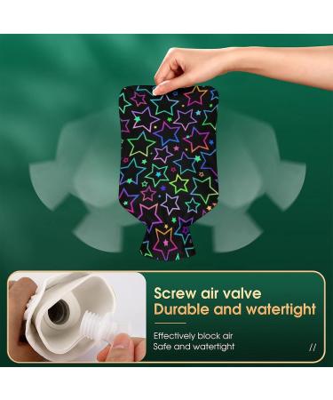 Colorful Stars Hot Water Bottle with Plush Cover - Hand Warmer for Adults & Children (26.5x15.3cm) - Shop Internationally! - Buy Online on GoSupps.com
