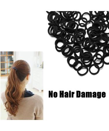 WANBY Mini Black Hair Ties - 100 Pack Soft Seamless Hair Bands for Girls and Toddlers - Buy Online on GoSupps.com