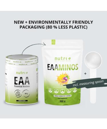 Nutri + EAA POWDER 500g Vegan - HIGH DOSE - all essential amino acids - Nutri-Plus Sport - mango-passion fruit flavor EAAs - Essential amino acids - Buy Online on GoSupps.com
