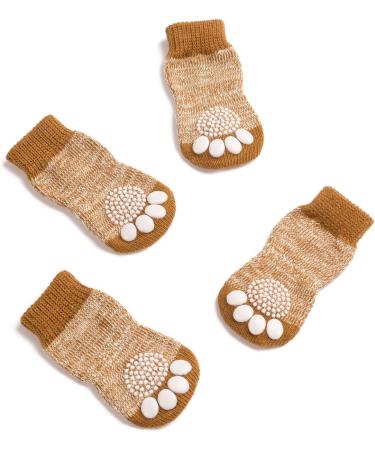 Pet Heroic 8 Sizes Anti-Slip Dog Socks Cat Socks Dog Cat Paw Protector With Rubber Reinforcement Traction Control for Indoor Wear Fit Extra Small to Extra Large Dogs Cats Yellow mode S - Buy Online on GoSupps.com