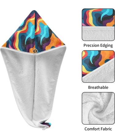 Abstract Patterns Hair Towel 2 Pack | Super Absorbent Quick Dry Hair Turbans for Women & Girls - Buy Online on GoSupps.com