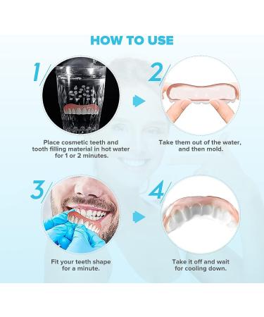 6 PCS Fake Teeth Dentures Veneers for Men and Women - Natural and Comfortable Dental Restoration for Temporary Smile Enhancement - Buy Online on GoSupps.com