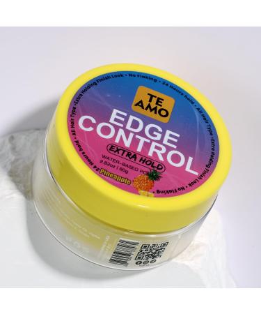 Te Amo Edge Control Gel 2.82oz - Extra Hold No Flaking Water-Based with Vitamin E | Apple & Pineapple Scent | All Hair Types - 24hr Hold - Buy Online on GoSupps.com