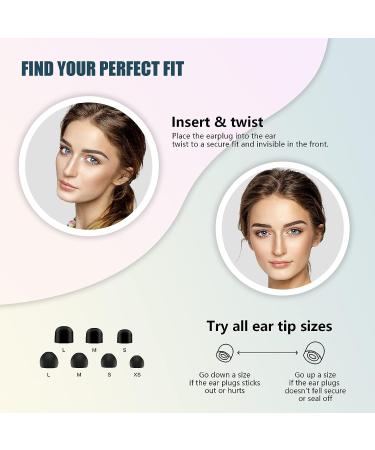 31dB Noise Cancelling Ear Plugs for Hearing Protection - Soft & Reusable Earplugs for Sleep, Concerts, Study, Flights - 14 Silicone & Foam Tips - Black - Buy Online on GoSupps.com