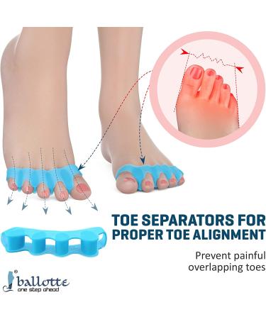Universal Size 3 Pairs Toe Separators - Toe Spacers for Overlapping Toes, Bunions, and Tightness Relief - Blue - Buy Online on GoSupps.com