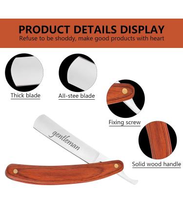 OXYEFEI Personalized Straight Edge Razor - Stainless Steel Blade & Wooden Handle | Perfect Gift for Father's Day & Haircuts (Red - Buy Online on GoSupps.com
