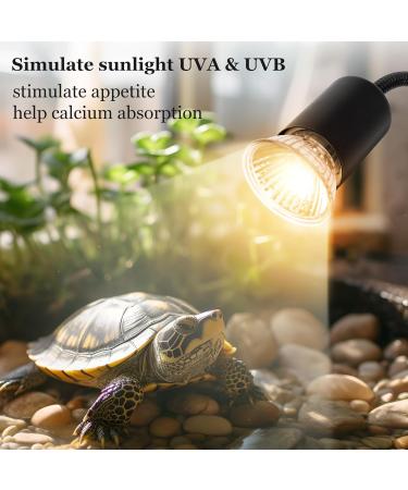 Ayuanb Reptile Heat Lamps Dual Head UVA UVB Heating Lamp with Cycle Timer Dimmable Basking Spot Lamp with Clip for Turtle Tortoise Lizard Snake Bearded Dragon and More 3 Bulbs(50W) Included - Buy Online on GoSupps.com