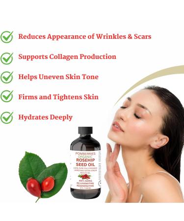 Premium Organic Rosehip Oil | Cold-Pressed Anti-Aging Face Oil | Reduces Wrinkles & Rich in Vitamin C | Natural Skin Care Moisturizer - Buy Online on GoSupps.com