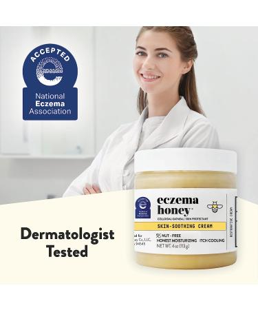 Organic ECZEMA HONEY Nut-Free Skin-Soothing Cream - Natural Hand & Body Relief for Dry, Itchy Skin - 4 Oz - Buy Online on GoSupps.com