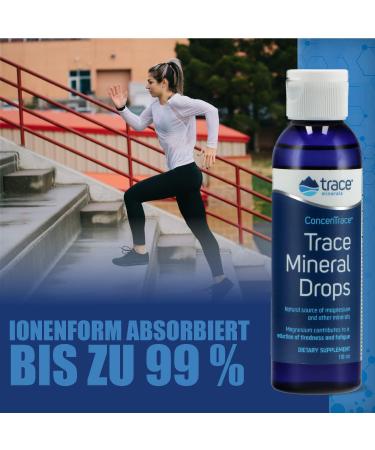 Trace Minerals Concentrace Drops | 72+ Ionic Minerals & Magnesium | Low Sodium Electrolyte Hydration | 118 ml - Buy Online on GoSupps.com
