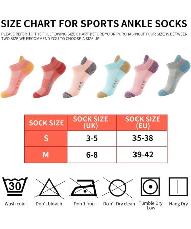 Budermmy Women's Sneaker Socks - 6 Pairs Breathable Cotton Sports & Running Socks (Size 39-42) - Padded Short Multicolor Options - Buy Online on GoSupps.com