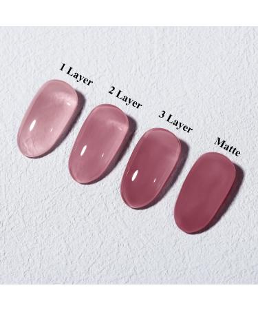 Chameleon Nude Jelly Gel Nail Polish Set - Translucent Rosewood Soak Off LED Gel, Ideal for Manicure DIY - 2PCS (0.5fl oz/Pcs) - Buy Online on GoSupps.com