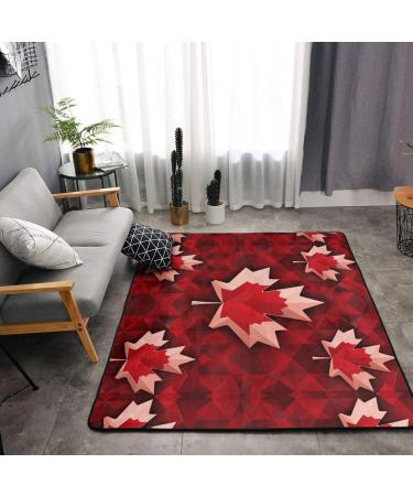 Canada Red Maple Leaf Flannel Non-Slip Floor Mat - 63x48 Inches | Comfortable Lint-Free & Pressure Relieving for Any Occasion - Shop Internationally - Buy Online on GoSupps.com