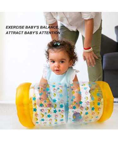 GXHONG Baby Crawling Roller Toy - Inflatable 42x22cm for Infant Motor Skills & Coordination 6 Months+ Yellow - International Shipping Available - Buy Online on GoSupps.com