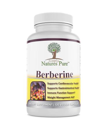 Premium Berberine HCl 500mg - 120 Capsules - Cardiovascular Gastrointestinal Immune Support - Chromium Cinnamon 120 Count (Pack of 1)