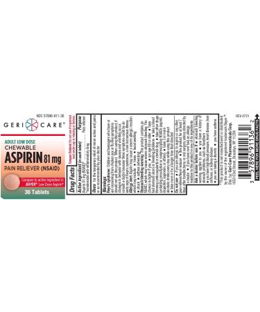 Adult Chewable Aspirin 81 mg Tablets - 36 ct | Fast-Acting Pain Relief - Buy Online on GoSupps.com