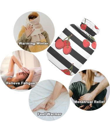 Naanle Stripes Cherry Berry 2L Hot Water Bottle - Transparent Cover for Bed Hand & Feet Warmer Pain Relief & Heat Therapy - Buy Online on GoSupps.com