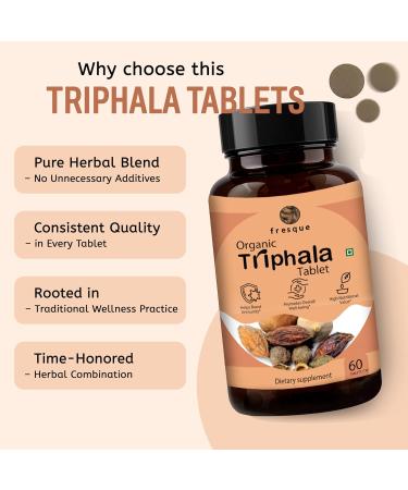 Fresque Triphala Supplement Traditional Herbal Blend Supports Daily Wellness and Digestive Health Vegan Non GMO 60 Capsules - Buy Online on GoSupps.com