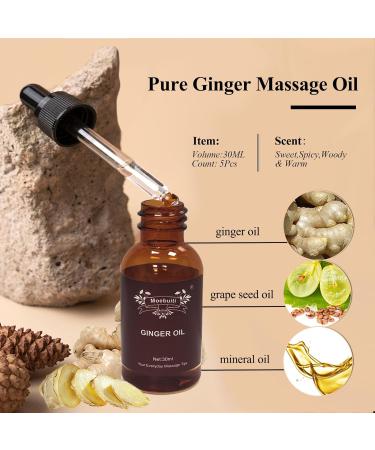 Ginger Oil 30ml (3 Pack) - Lymphatic Drainage & Stress Relief Massage Oil for Sore Muscles & Abdominal Care - Buy Online on GoSupps.com