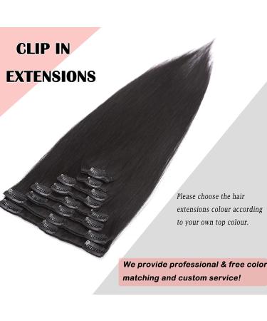 Shop Black #1 Clip In Extensions - Real Remy Human Hair 8 Wefts 18 Clips 80g 45cm - Premium Quality Online - Buy Online on GoSupps.com