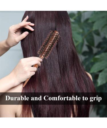 Professional Round Hairbrush with Wild Boar Bristles & Natural Wooden Handle | Anti-Static Blow-Drying Tool for Perfect Styling - Buy Online on GoSupps.com