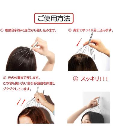 Portable Scalp Head Massager Kit Scalp Massager Spider with 12 Sensors for Deep Relaxation & Stress Reduction SPA Telescopic Extendable Back Scratcher in Office and Home(Golden). - Buy Online on GoSupps.com