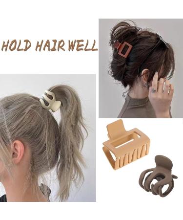 12 Pack Neutral Rectangular and Octopus Hair Clips for Women & Girls - Strong Hold Matte Claw Hair Clips for Thick & Thin Hair - Buy Online on GoSupps.com
