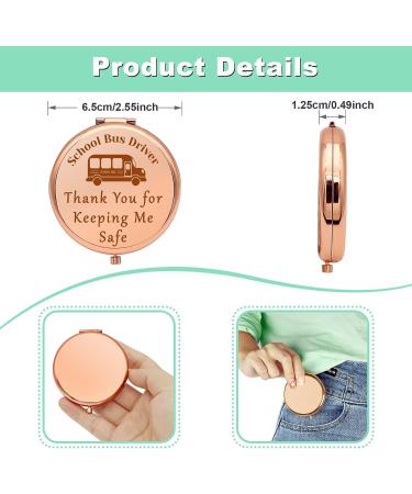 School Bus Driver Appreciation Compact Makeup Mirror - Thank You Gift for Women | Back to School, Retirement, Birthday, Thanksgiving - Buy Online on GoSupps.com