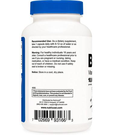 Nutricost Biotin 10 000mcg - 240 Capsules | Premium Vitamin B7 for Hair  Skin & Nails - Buy Online on GoSupps.com