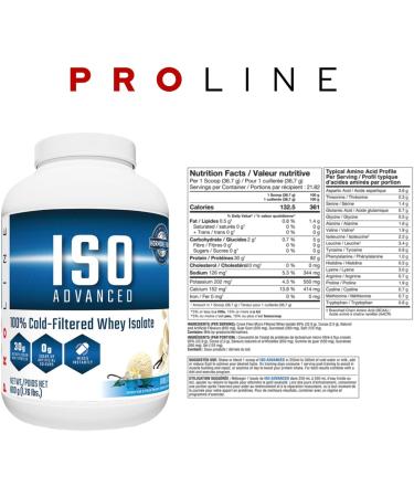 Pro Line Iso Advanced Whey Protein Isolate | 30 Grams Microfiltered Whey Isolate Protein | Sugar Free Low Fat Low Lactose Soy Free Whey Protein Powder (1.76LB Vanilla) Vanilla 1.76LB - Buy Online on GoSupps.com