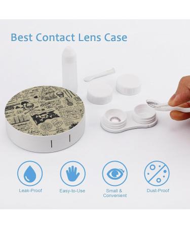 Pirate Ship Skull Treasure Map Contact Lens Case - Portable Travel Lens Box with Mirror - Buy Online on GoSupps.com