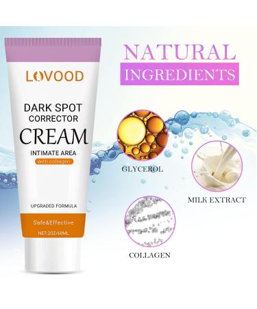 LOVOOD Dark Spot Corrector Cream - Underarm, Neck, Elbow, Private Areas - Instant Results, 2 oz (Upgraded Formula) - Buy Online on GoSupps.com