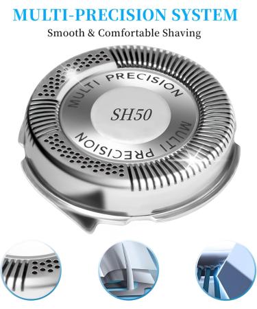 SH50 Replacement Heads for Series 5000 Shavers - 3 Silver Compatible Heads for Optimal Performance | Buy Now - Buy Online on GoSupps.com
