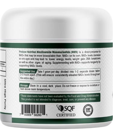 Probase Nutrition Longevity Pure NMN Powder 40g - Pharmaceutical Grade NAD+ Booster | Ultra-Pure & Stabilized Nicotinamide Mononucleotide Powder - Buy Online on GoSupps.com