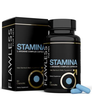 Flawless For Men Stamina | L-Arginine L -Citrulline & Nitric Oxide Supplement for Men | Promotes Male Vitality Blood Flow and Endurance | 60 Capsules - Buy Online on GoSupps.com