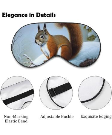 Squirrel Snow Sleep Eye Mask & Blindfold for Women Men - Elastic Strap for Sleep, Travel, Nap - Buy Online on GoSupps.com