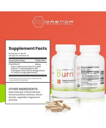 Orenda Burn® - Green Coffee & African Mango Extracts | Boost Your Lifestyle | 30 Vegetarian Caps - Buy Online on GoSupps.com