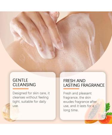  blmcoos Papaya Brightening Shower Gel Exfoliating Shower Gel Brightening Smoothing Oil Control Moisturizing for Daily Body Cleansing (2) - Buy Online on GoSupps.com