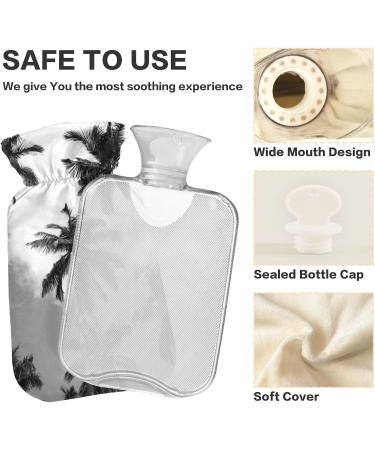 NAANLE 2L Coconut Palm Transparent Hot Water Bottle with Lid - Ideal for Menstrual Cramps Pain Relief & Heat Therapy - Buy Online on GoSupps.com
