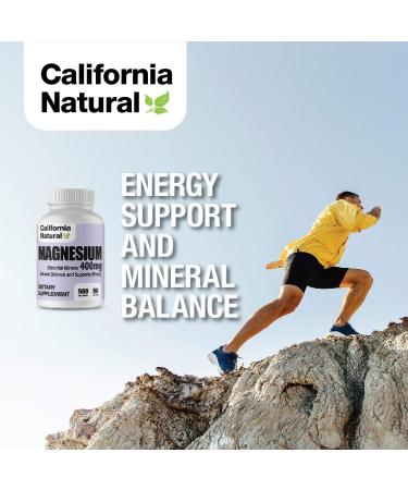 California Natural Magnesium 400mg - Citrate & Oxide Complex for Keto Support - Healthy Muscles, Bones & Energy - Mineral Balance & Calming Effect - 90 Capsules - Buy Online on GoSupps.com