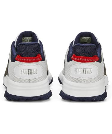 PUMA Men's Fusion Grip Golf Shoe - Size 42 EU | White Silver & Navy - International Shipping Available - Buy Online on GoSupps.com