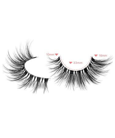 Newcally 3D Mink Fluffy False Eyelashes - Wispy Cat Eye Style - 5 Pairs - 16mm - Buy Online on GoSupps.com