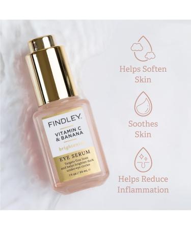 Findley Vitamin C & Banana Brightening Eye Serum Targets Fine Lines & Dark Circles Hydrating & Nourishing Formula Anti-Aging (1 Fl Oz) - Buy Online on GoSupps.com