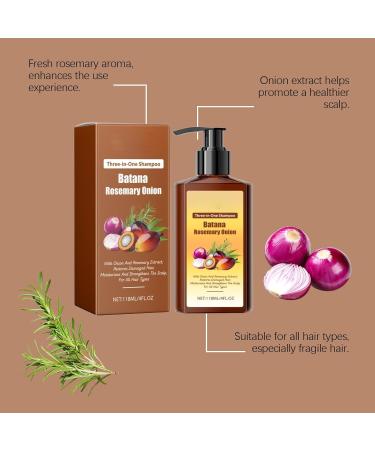 3in1 nourishing conditioning shampoo hair growth shampoo with rosemary batana Onion for men and women reduces hair loss 1 piece - Buy Online on GoSupps.com